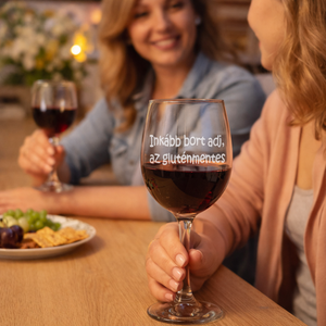 Gravírozott pohár gluténmentes felirattal, Otthon & Életmód, Konyhafelszerelés, tálalás, Tálalás, Boros poharak, szettek, Gravírozás, pirográfia, MESKA