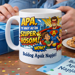 Szuperhősös apák napi bögre - Meska.hu