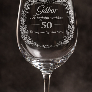 Gravírozott borospohár � személyre szabható születésnapi ajándék férfiaknak - otthon & életmód - konyhafelszerelés, tálalás - tálalás - boros poharak, szettek - Meska.hu