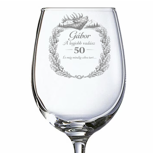 Gravírozott borospohár � személyre szabható születésnapi ajándék férfiaknak - otthon & életmód - konyhafelszerelés, tálalás - tálalás - boros poharak, szettek - Meska.hu
