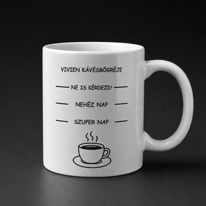 Vicces Ajándék / Kávésbögre egy nehéz napra saját névvel - otthon & életmód - konyhafelszerelés, tálalás - tálalás - bögre & csésze - Meska.hu