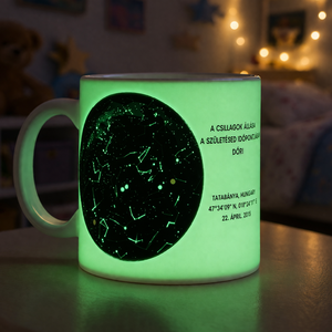 Világító csillagtérkép bögre � személyre szabható, egyedi ajándék születésnapra - Meska.hu