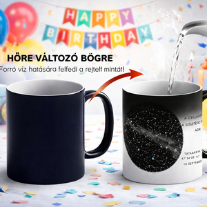 Egyedi csillagtérképes, hőre változó bögre � személyre szabható ajándék különleges alkalmakra - Meska.hu