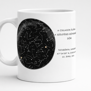 Egyedi csillagtérképes, hőre változó bögre � személyre szabható ajándék különleges alkalmakra - otthon & életmód - konyhafelszerelés, tálalás - tálalás - bögre & csésze - Meska.hu