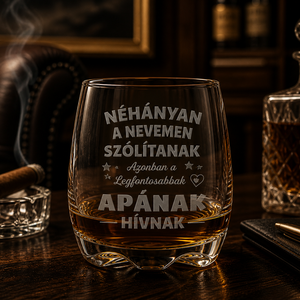 Gravírozott whiskys pohár apák napjára - Meska.hu