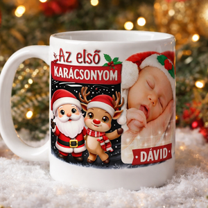 Első Karácsonyom Fényképes Bögre � Egyedi Babás Karácsonyi Ajándék Névvel - Meska.hu
