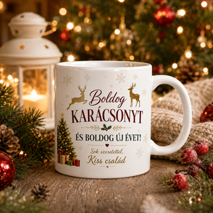 Boldog Karácsonyt és Boldog Új Évet bögre � személyre szabható karácsonyi ajándék - Meska.hu