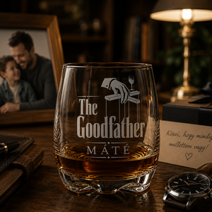 The Goodfather whisky pohár � gravírozott, névre szóló ajándék keresztapának - Meska.hu