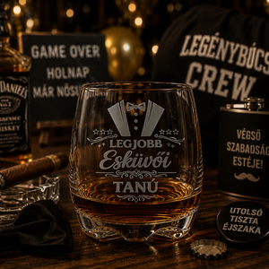 Legjobb Esküvői Tanú whisky pohár � gravírozott, névre szóló ajándék legénybúcsúra és esküvőre - Meska.hu