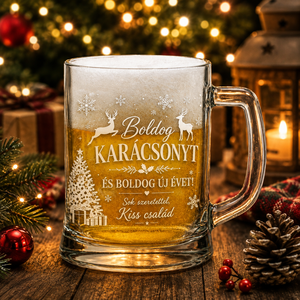 Gravírozott karácsonyi söröskorsó � névre szóló karácsonyi ajándék - Meska.hu