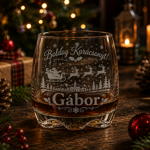 Gravírozott karácsonyi whiskys pohár névre szóló � Boldog Karácsonyt! � Személyre szabható karácsonyi ajándék férfiaknak - Meska.hu