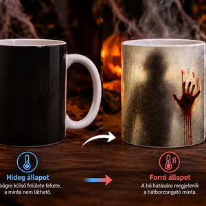 Hőre változó Halloween bögre � horror bögre véres kéznyom mintával - Meska.hu