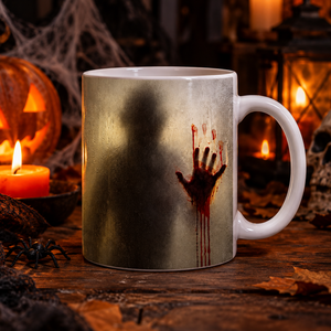 Hőre változó Halloween bögre � horror bögre véres kéznyom mintával - otthon & életmód - konyhafelszerelés, tálalás - tálalás - bögre & csésze - Meska.hu
