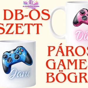 Gamer bögreszett, páros bögre névre szólóan. - otthon & életmód - konyhafelszerelés, tálalás - tálalás - bögre & csésze - Meska.hu
