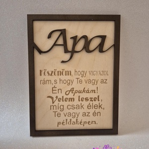 Egyedi ajándék Apáknak � gravírozott fa tábla, , Gravírozás, pirográfia, MESKA