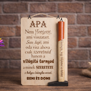 Egyedi ajándék Apáknak � gravírozott fa tábla  kalapáccsal  - Meska.hu