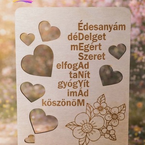 Anyáknapi fa emléktábla állvánnyal, Otthon & Életmód, Dekoráció, Asztal és polc dekoráció, Asztaldísz, Gravírozás, pirográfia, MESKA