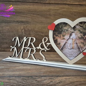 Egyedi, romantikus fényképtartó pároknak, Otthon & Életmód, Dekoráció, Kép & Falikép, Képkeret, Gravírozás, pirográfia, MESKA