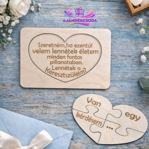 Keresztszülő felkérő ajándék, Baba - mama, Keresztelő kellékek, Keresztszülő felkérő, Gravírozás, pirográfia, MESKA