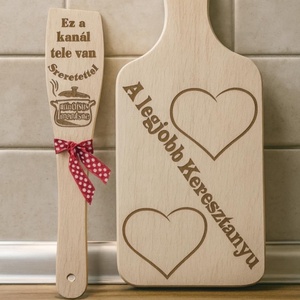 Gravírozott vágódeszka és fakanál � különleges ajándék bármilyen alkalomra!, Otthon & Életmód, Konyhafelszerelés, tálalás, Sütés, főzés, Vágódeszka, Gravírozás, pirográfia, MESKA