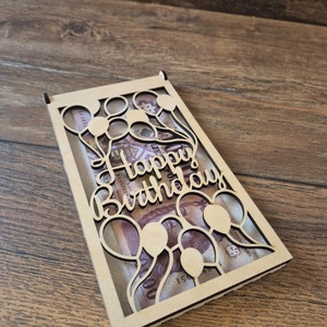 Születésnapi  Pénzátadó, Otthon & Életmód, Papír, írószer, Ajándékozás kellékei, Pénzátadó doboz, Gravírozás, pirográfia, MESKA