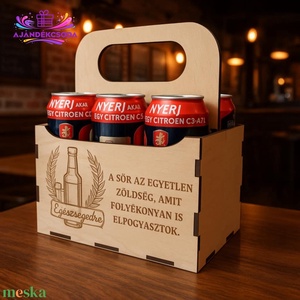 Sörösdoboz tartó fa rekesz � egyedi, gravírozott ajándék - Meska.hu
