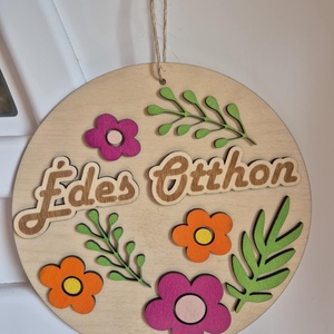 ajtótábla-ajtó dísz, Otthon & Életmód, Dekoráció, Ajtó- és ablak dekoráció, Ajtódísz & Kopogtató, Gravírozás, pirográfia, MESKA