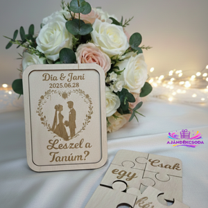 � Esküvői tanúfelkérő  �  Csak egy kérdés puzzle � - esküvő - meghívó & kártya - tanú felkérő - Meska.hu