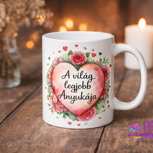 Anyáknapi bögre- ajandék, Otthon & Életmód, Konyhafelszerelés, tálalás, Tálalás, Bögre & Csésze, , Ez a gyönyörű, akvarell stílusú mintával díszített bögre tökéletes választás Anyák napjára. A szív ..., MESKA