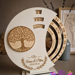 Szülőköszöntő  és  nászajándék � öröknaptár esküvőre, Esküvő, Emlék & Ajándék, Szülőköszöntő ajándék, Gravírozás, pirográfia, MESKA