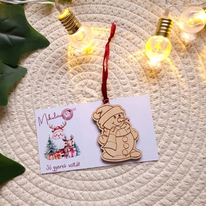 Karácsonyfadísz - színezhető, hóember mintával - Meska.hu