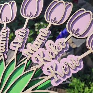 Fa tulipán - otthon & életmód - virágdekoráció - virágdíszek - lézervágott virágdíszek - Meska.hu