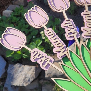 Fa tulipán - otthon & életmód - virágdekoráció - virágdíszek - lézervágott virágdíszek - Meska.hu