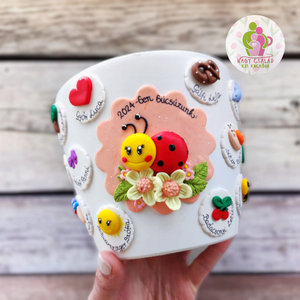 Ballagási kaspó - Katica csoport, Otthon & Életmód, Dekoráció, Virágdísz és tartó, Cserép & Kaspó, Gyurma, MESKA