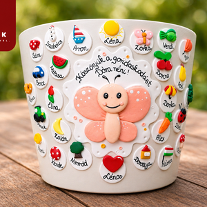 Ballagási kaspó jelekkel - otthon & életmód - virágdekoráció - virágtartó - kaspó - Meska.hu