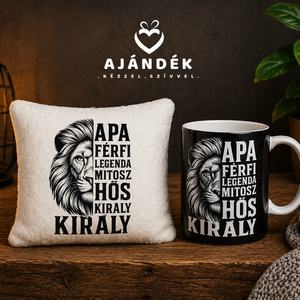 Apák napi párna és bögre szett - Meska.hu