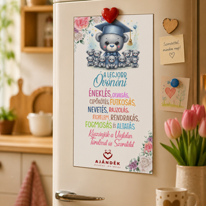 Hűtőmágnes Dekor Tábla - A legjobb óvónéni - Meska.hu