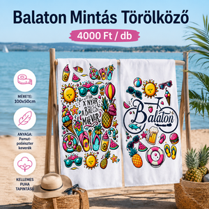 Balaton mintás törölköző - Meska.hu