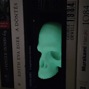 sötétben világító koponyás könyvtámasz, Otthon & Életmód, Dekoráció, Asztal és polc dekoráció, Könyvtámasz, Mindenmás, MESKA