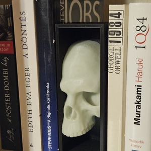 sötétben világító koponyás könyvtámasz - otthon & életmód - dekoráció - asztal és polc dekoráció - könyvtámasz - Meska.hu