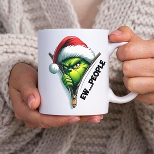 Eww people Grinch bögre, Otthon & Életmód, Konyhafelszerelés, tálalás, Tálalás, Bögre & Csésze, Fotó, grafika, rajz, illusztráció, Decoupage, transzfer és szalvétatechnika, MESKA