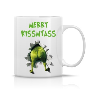 Merry kissmyass Grinch bögre - otthon & életmód - konyhafelszerelés, tálalás - tálalás - bögre & csésze - Meska.hu