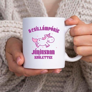 Csillámpóni bögre, kérhető más hónappal is, Otthon & Életmód, Konyhafelszerelés, tálalás, Tálalás, Bögre & Csésze, Fotó, grafika, rajz, illusztráció, Decoupage, transzfer és szalvétatechnika, MESKA