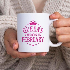 Queens are born in bögre, kérhető más hónappal is, Otthon & Életmód, Konyhafelszerelés, tálalás, Tálalás, Bögre & Csésze, Fotó, grafika, rajz, illusztráció, Decoupage, transzfer és szalvétatechnika, MESKA