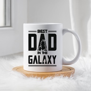 Best dad in the galaxy bögre, Otthon & Életmód, Konyhafelszerelés, tálalás, Tálalás, Bögre & Csésze, Fotó, grafika, rajz, illusztráció, Decoupage, transzfer és szalvétatechnika, MESKA