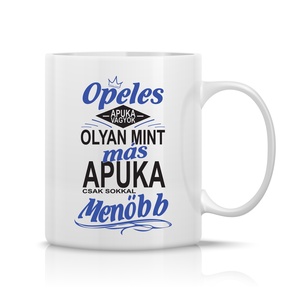 Opeles Apuka bögre, Otthon & Életmód, Konyhafelszerelés, tálalás, Tálalás, Bögre & Csésze, Fotó, grafika, rajz, illusztráció, Decoupage, transzfer és szalvétatechnika, MESKA