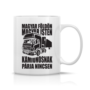 Kamionos bögre, Otthon & Életmód, Konyhafelszerelés, tálalás, Tálalás, Bögre & Csésze, Fotó, grafika, rajz, illusztráció, Decoupage, transzfer és szalvétatechnika, MESKA