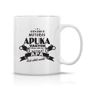 Motoros Apuka bögre, Otthon & Életmód, Konyhafelszerelés, tálalás, Tálalás, Bögre & Csésze, Fotó, grafika, rajz, illusztráció, Decoupage, transzfer és szalvétatechnika, MESKA