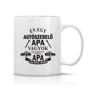 Autószerelő Apuka bögre, Otthon & Életmód, Konyhafelszerelés, tálalás, Tálalás, Bögre & Csésze, Fotó, grafika, rajz, illusztráció, Decoupage, transzfer és szalvétatechnika, MESKA