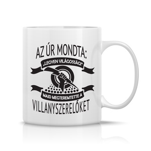 Villanyszerelő bögre, Otthon & Életmód, Konyhafelszerelés, tálalás, Tálalás, Bögre & Csésze, Fotó, grafika, rajz, illusztráció, Decoupage, transzfer és szalvétatechnika, MESKA